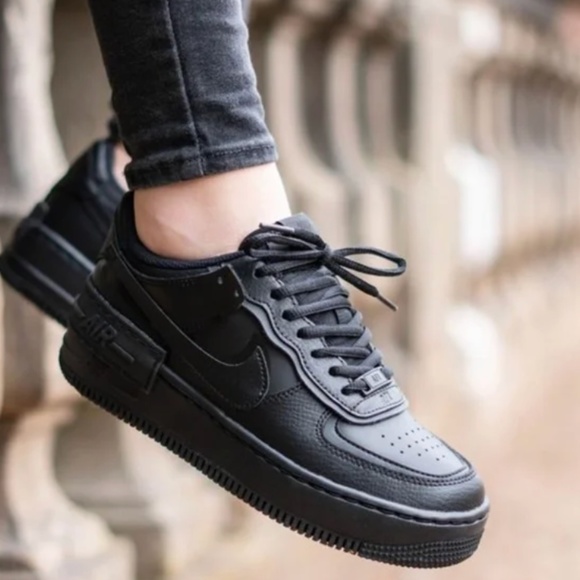 Nike Shoes - Nike Air Force Shadow Black Sneakers